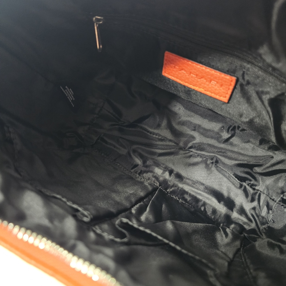 Tahari Orange Quilted Leather Hobo with Tassel - Picture 11 of 12